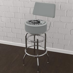 Jeep Black Mountain 31 in. White Low Back Metal Bar Stool with Vinyl Seat