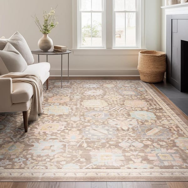 Crestwood Brown 5 ft. x 7 ft. Oriental Indoor Area Rug