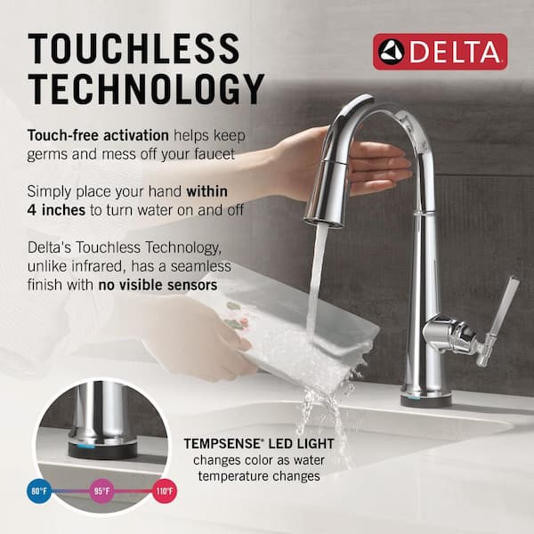 Emmeline Touch2O with Touchless Technology Single Handle Bar Faucet in Lumicoat Chrome