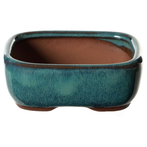 Blue Ceramic Bonsai Pot - Oval 20