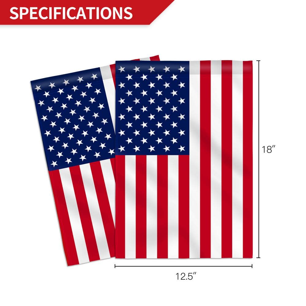 Patriotic Double-Sided USA Garden Flag 18 x 12.5 Inch