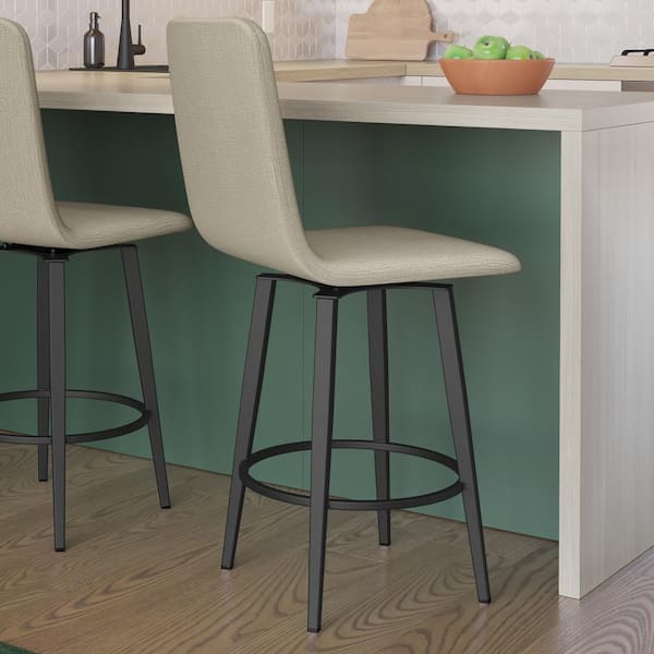 Spruce & Spring Peregrine 26 in. Beige Swivel Counter Height