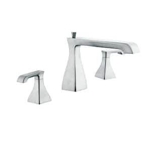 Adelyn 2-Handle Low-Arc Deck-Mount Roman Tub Faucet in Brushed Nickel