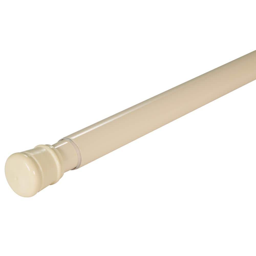 Cream Adjustable Steel Tension Shower Curtain Rod