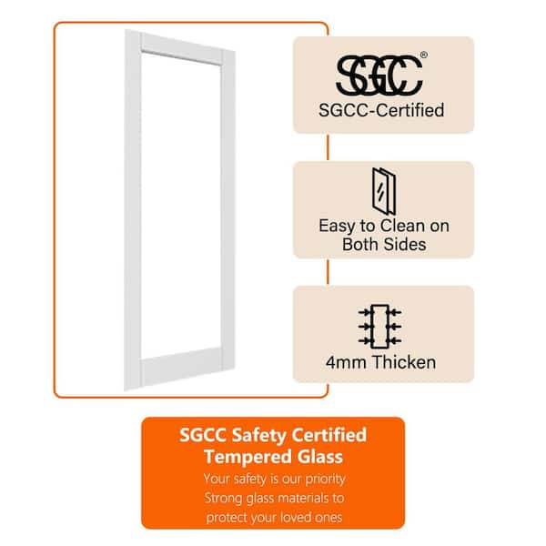 ARK DESIGN 36 in. x 80 in. 1/2 Lite Clear Glass and Solid Core MDF