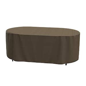 StormBlock Hillside Large Black and Tan Oval Patio Table Cover