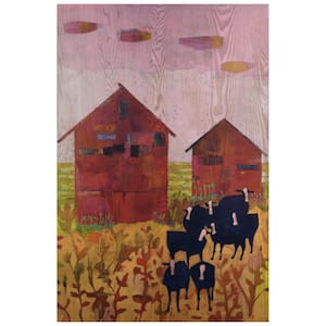 "Orland Barnyard" Fine Giclee Printed Directly on Hand Finished Ash Wood Wall Art