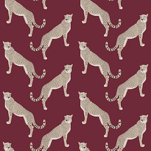 Guepardo Oxblood Peel and Stick Wallpaper