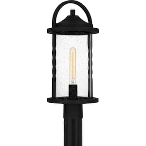 Reece 1-Light Earth Black Aluminum Hardwired Marine Grade Outdoor Post Light with No Bulbs Included