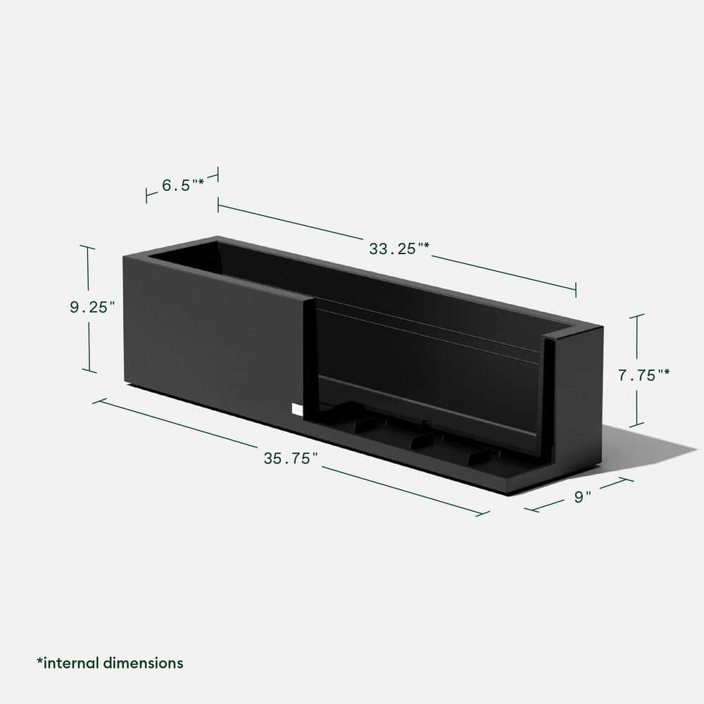 Black 36'' Recycled Plastic Window Box Planter