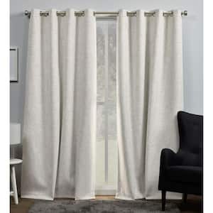 Burke Latte Solid Polyester 52 in. W x 84 in. L Grommet Top Blackout Curtain Panel (Set of 2)