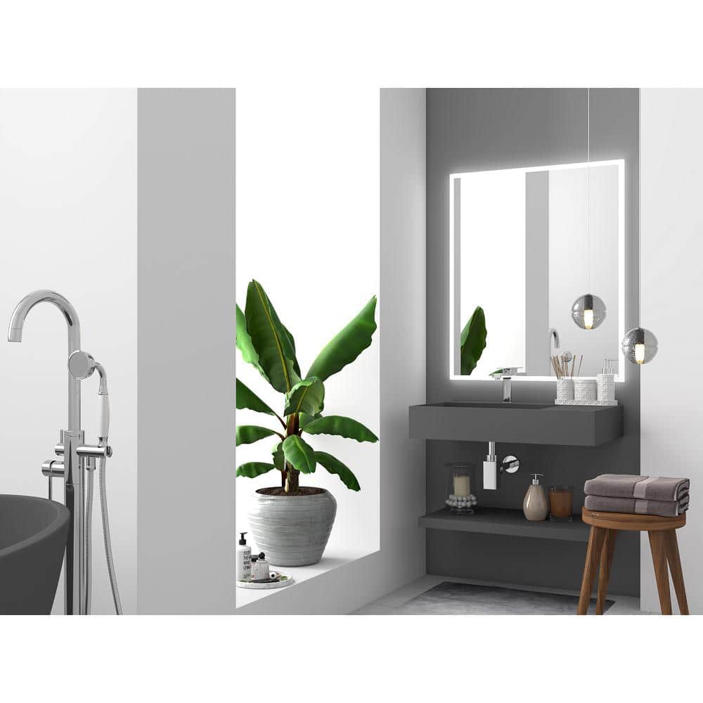 Gray Stone Wall-Mounted Rectangular Vessel Sink