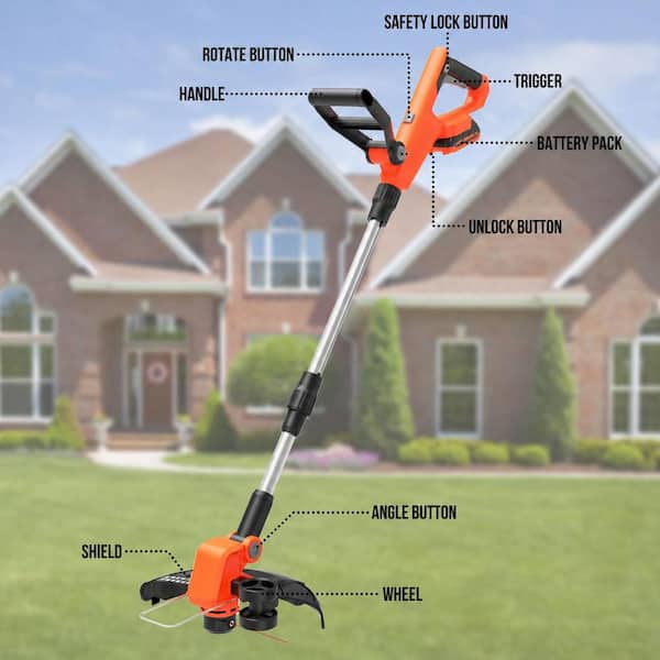 MISOPILY 12 in. Edger 2-in-1 String Trimmer with Auto-Feed Line