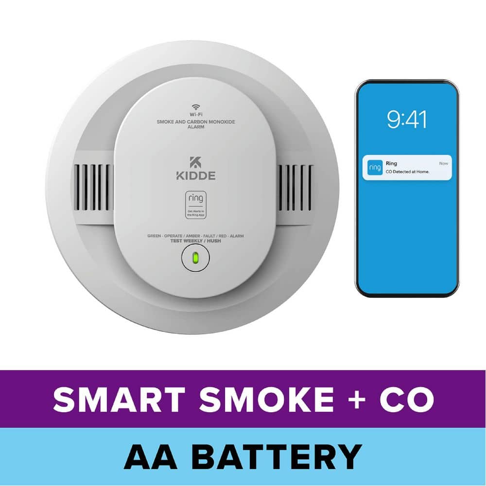Battery Powered Ring App Enabled Smart Smoke & Carbon Monoxide Detector, Voice Alerts, Wire-Free Interconnect Alarm price history on PriceWatchPro