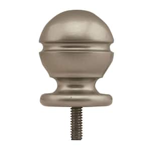 1-1/2 in. x 1-1/2 in. Decorative Satin Nickel Ball Rail End Stop