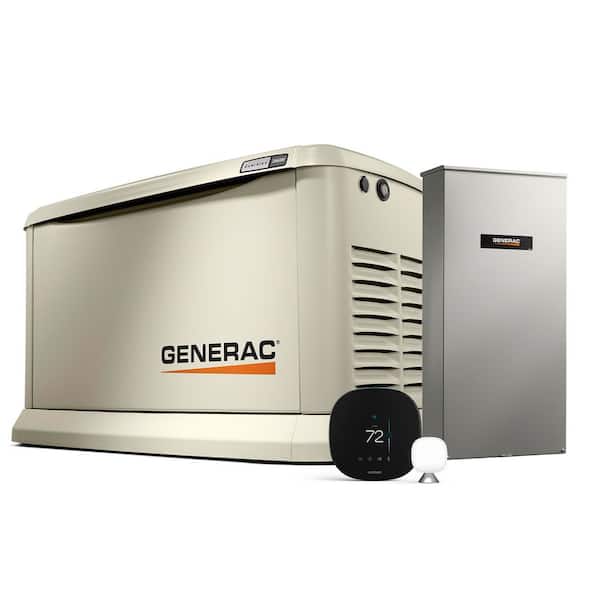 26000-Watt Dual Fuel Home Standby Generator with Smart Home Monitoring, 200-AMP Transfer Switch and Smart Thermostat