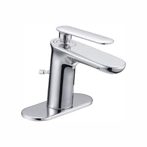 Carmine Single Hole Single-Handle Bathroom Faucet in Chrome