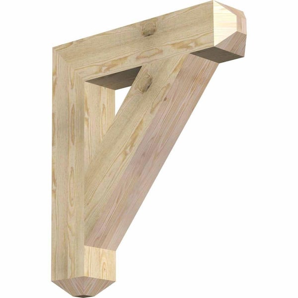 Ekena Millwork 6 in. x 34 in. x 30 in. Douglas Fir Traditional Craftsman Rough Sawn Bracket