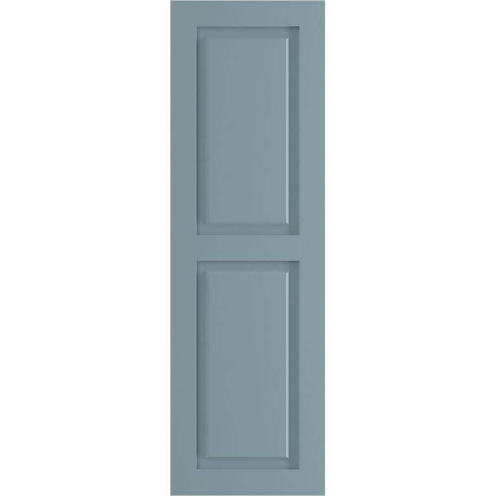 15 in. x 72 in. PVC True Fit Two Equal Raised Panel Shutters Pair in Peaceful Blue price history on PriceWatchPro