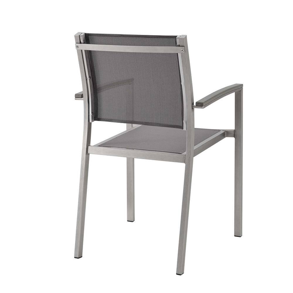 Shore Breeze 22" Silver Gray Aluminum Mesh Outdoor Dining Chair