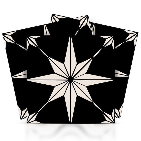 MI ALMA Black and White B66 4 in. x 4 in. Vinyl Peel and Stick Tile (24 Tiles, 2.67 sq.ft./Pack)