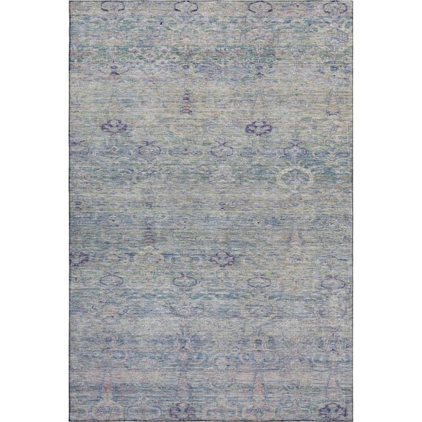 Mayfield Premium Machine Washable Abstract AMF2090 Plum 3 ft. x 5 ft. Area Rug