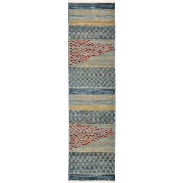 Unique Loom Fars Jordan Light Blue 2' 7 x 10' 0 Runner Rug