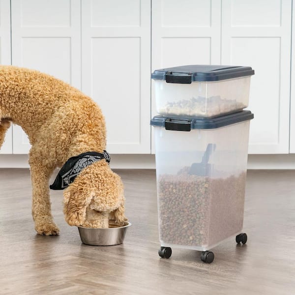 Pet food container with scoop best sale