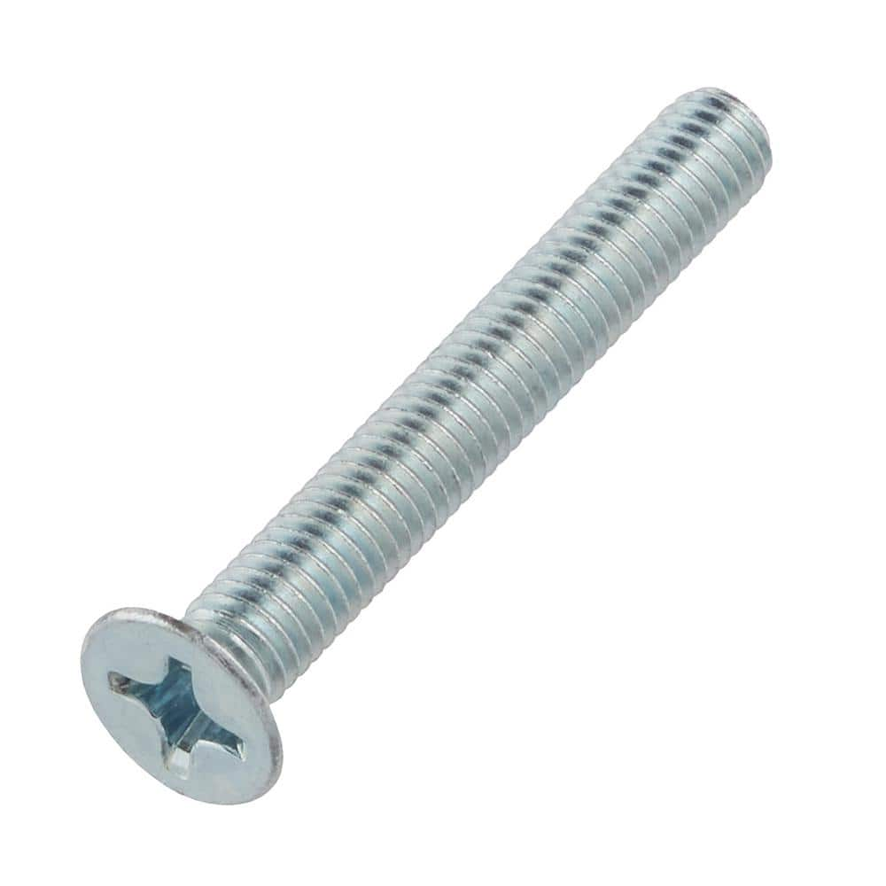 Everbilt M6-1.0x45mm Zinc Flat Head Phillips Drive Machine Screw 1 ...