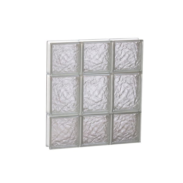Clearly Secure 17.25 in. x 19.25 in. x 3.125 in. Frameless Ice Pattern Non-Vented Glass Block Window