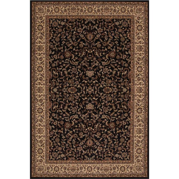 Concord Global Trading Persian Classics Kashan Black 3 ft. x 5 ft. Area Rug