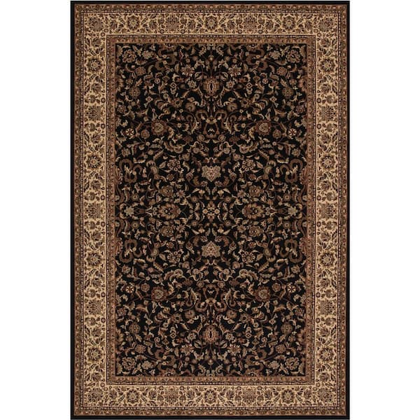 Persian Classics Kashan Black 8 ft. x 11 ft. Area Rug