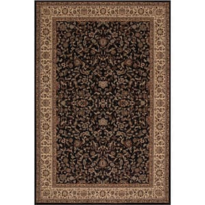 Persian Classic Kashan Black Rectangle Indoor 9 ft. 3 in. x 12 ft. 10 in. Area Rug