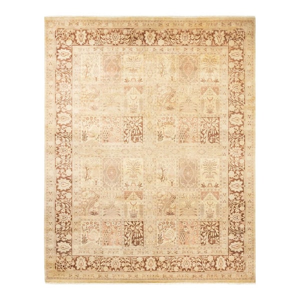 Mogul 8 ft. x 10 ft. Ivory Oriental Wool Indoor Area Rug