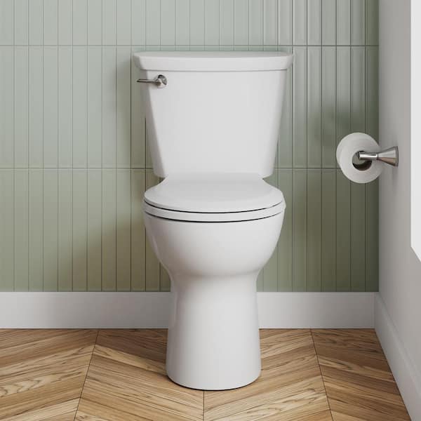 Cadet 12 in. Antimicrobial 2-Piece 1.28 GPF Single Flush Chair Height Round Toilet with Slow Close Seat in White