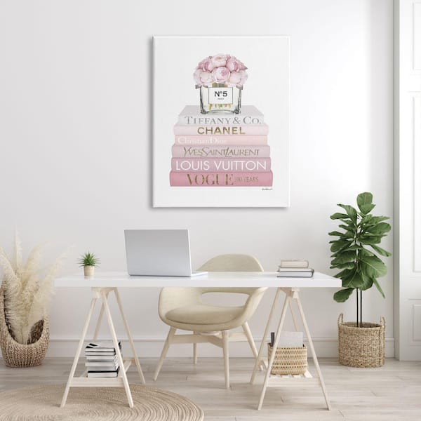 Stupell Industries Pink Rose Bouquet Fashion Style Bookstack by Amanda Greenwood Unframed Print Abstract Wall Art 13 in. x 19 in.