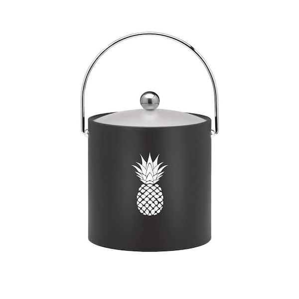 Kraftware Kasualware Pineapple 3 qt. Ice Bucket in Black