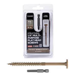 1/4 in. x 4 in. Star Drive Flat Head Multi-Purpose Structural Wood Screw - PROTECH Ultra 4 Exterior Coated (10-Pack)