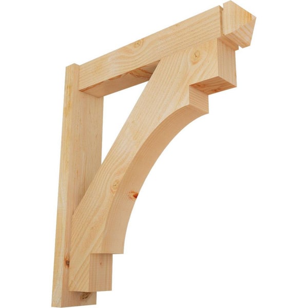 Ekena Millwork 6 in. x 34 in. x 30 in. Douglas Fir Merced Arts and Crafts Rough Sawn Outlooker