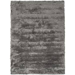 Faux Sheep Skin Gray 5 ft. x 8 ft. Solid Area Rug