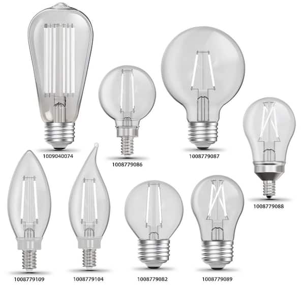 Feit Electric 60 Watt Equivalent A15 Dim White Filament CEC Clear E12 Candelabra LED Ceiling Fan Light Bulb Daylight 5000K 12 Pack A1560C950CAWFILHD2 6 The Home Depot
