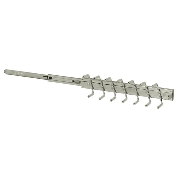Style+ 14 Hook Satin Nickel Sliding Tie and Belt Rack