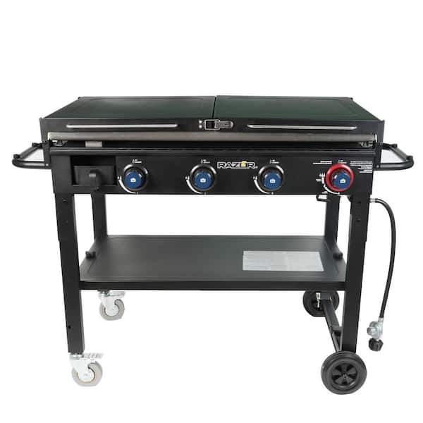 Razor 37 in. Outdoor 4-Burner LP Propane Gas Griddle Grill in Black