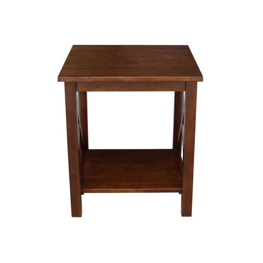 Hampton 22" Espresso Solid Wood Square End Table