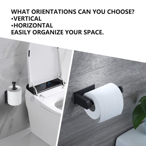 Toilet Paper Holder Stand,Tissue Holder for Bathroom,Toilet Paper Holders  Black,Stainless Steel Toilet Roll Holder,Black