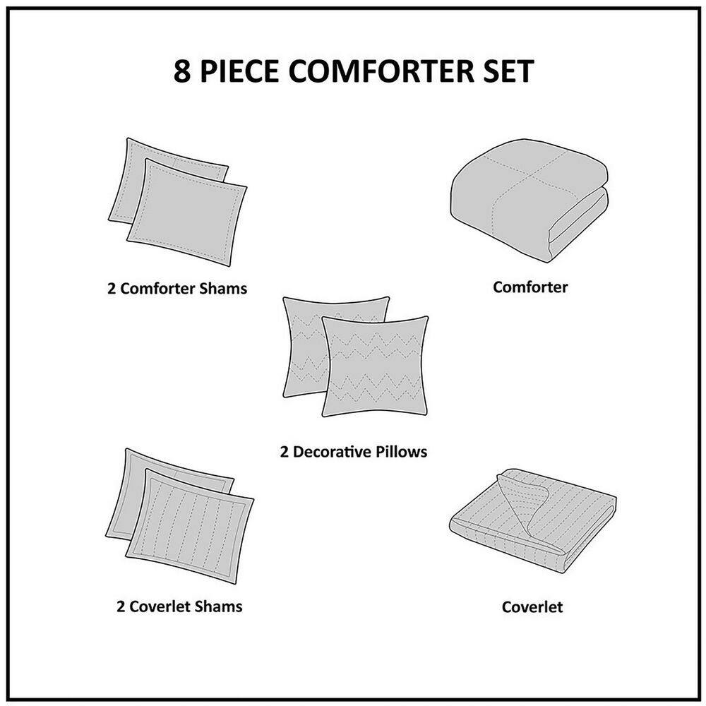 Yellow and Gray Reversible Microfiber Comforter Set, Full