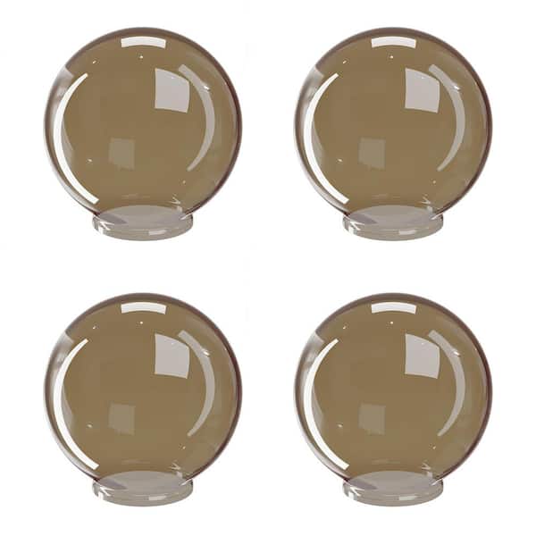 SOLUS 6 in. Dia Bronze Smooth Acrylic Globes with 3.14 in. Outside Diameter Fitter Neck (4-Pack) - No Fixture Included
