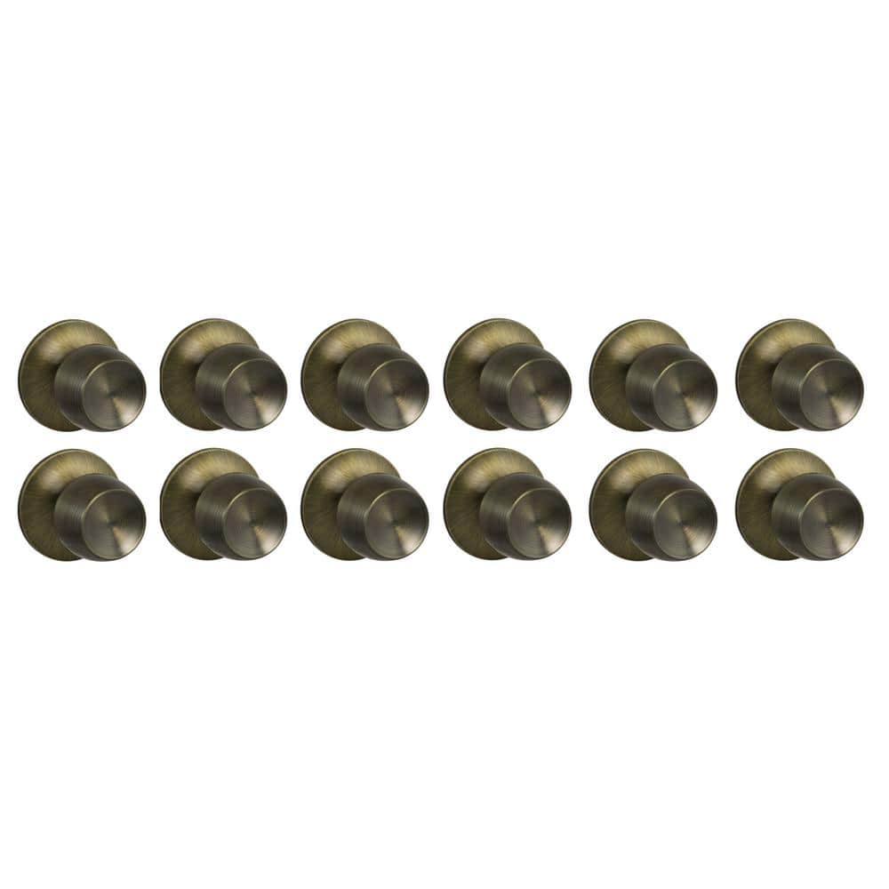 Brandywine Antique Brass Hall/Closet Door Knob (12-Pack)