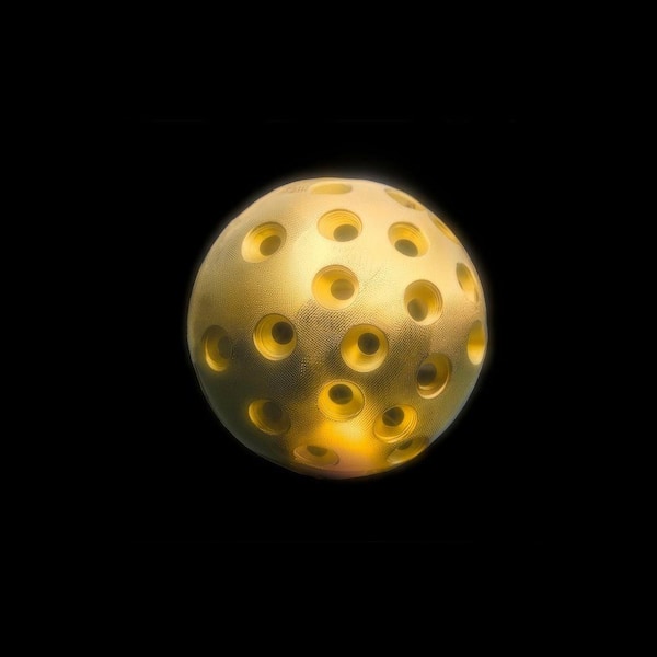 VENICE BEACH Collections Gold Designer Pickleball Ball by Grotto Studios 1 Piece Unframed Graphic Print Abstract Poster Art Print 20 in. x 20 in.