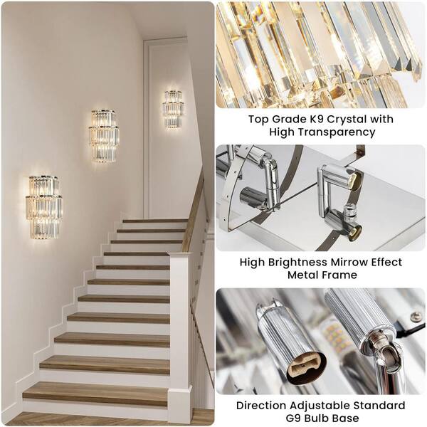 Modern chrome deals wall sconce